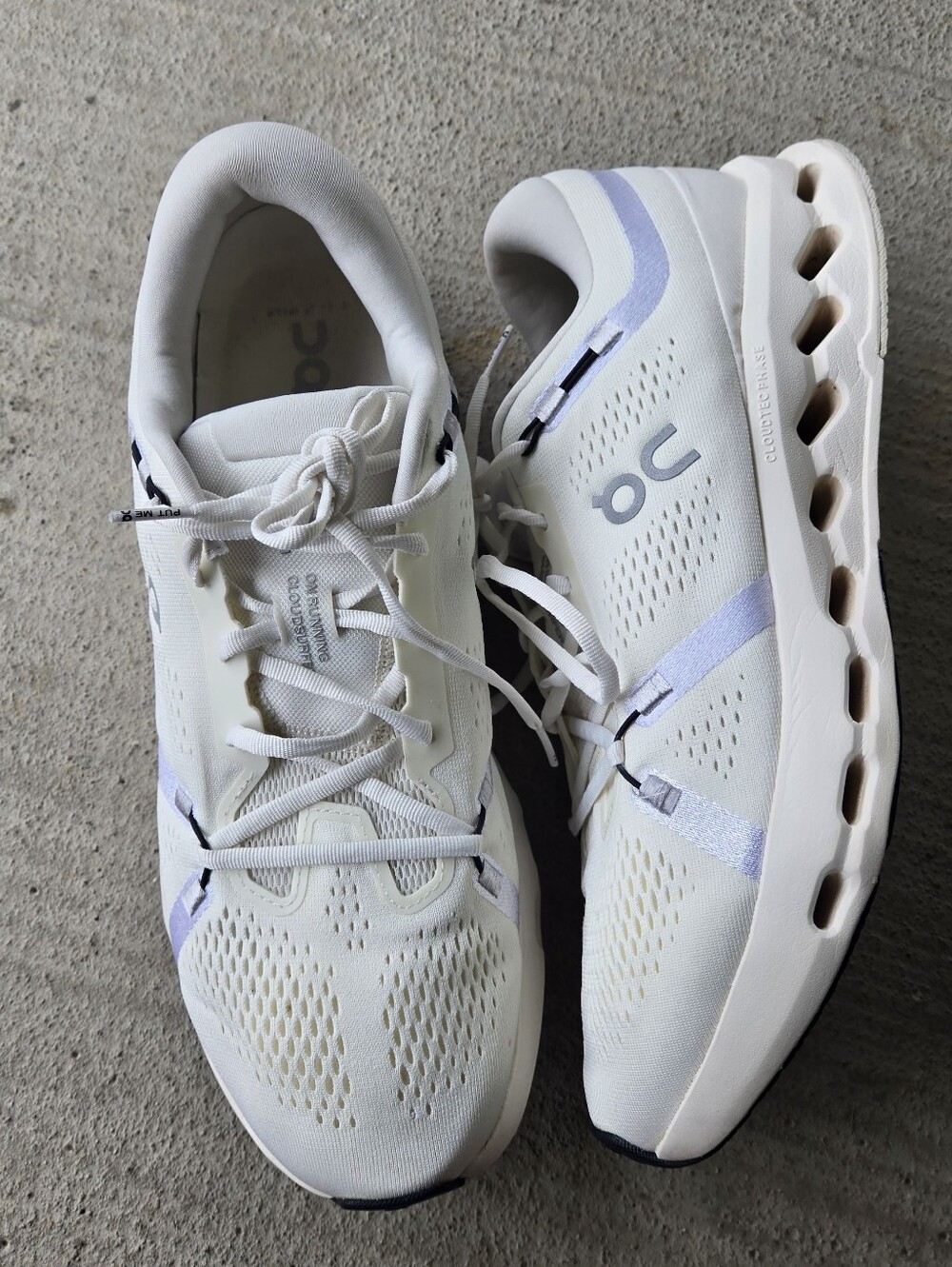 On Running Cloudsurfer Men's White Sneakers with Light Gray  Accents